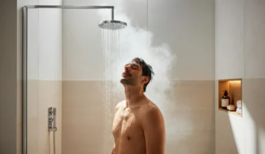 Manfaat Mandi Air Hangat Setelah Olahraga - Men showering